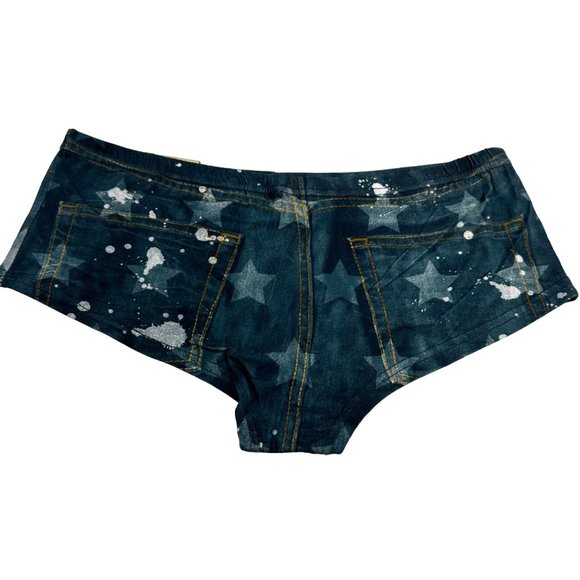 No Bo Women's Size 7 Large Panty Hipster Looks Like Jeans Blue New With Tags - Picture 2 of 10